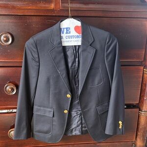 Boys Navy Wool Blazer